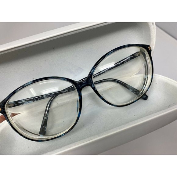 Vintage Tura 302 Blue Navy Oversized Oval  Eyeglasses Frames Japan 56 [] 14  135 - Picture 1 of 10